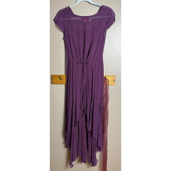 Vtg April Cornell Dress Plum Maxi Dark Feminine Whimsygoth Goth Sheer Women XS-S - Picture 6 of 16